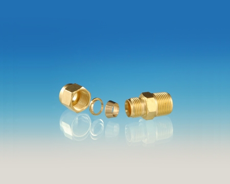 Brass Male Connector- Double Ferrule Compression Tube Fittings